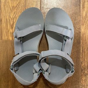 Teva dusty blue platform sandals